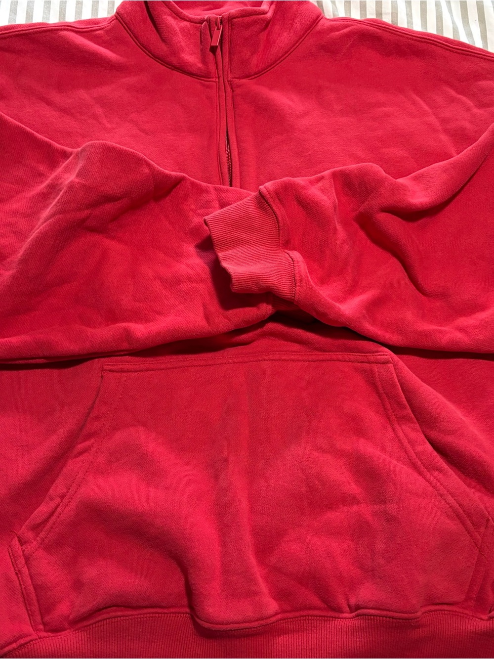 Ardene Red Half-Zip Fleece Pullover Sweater